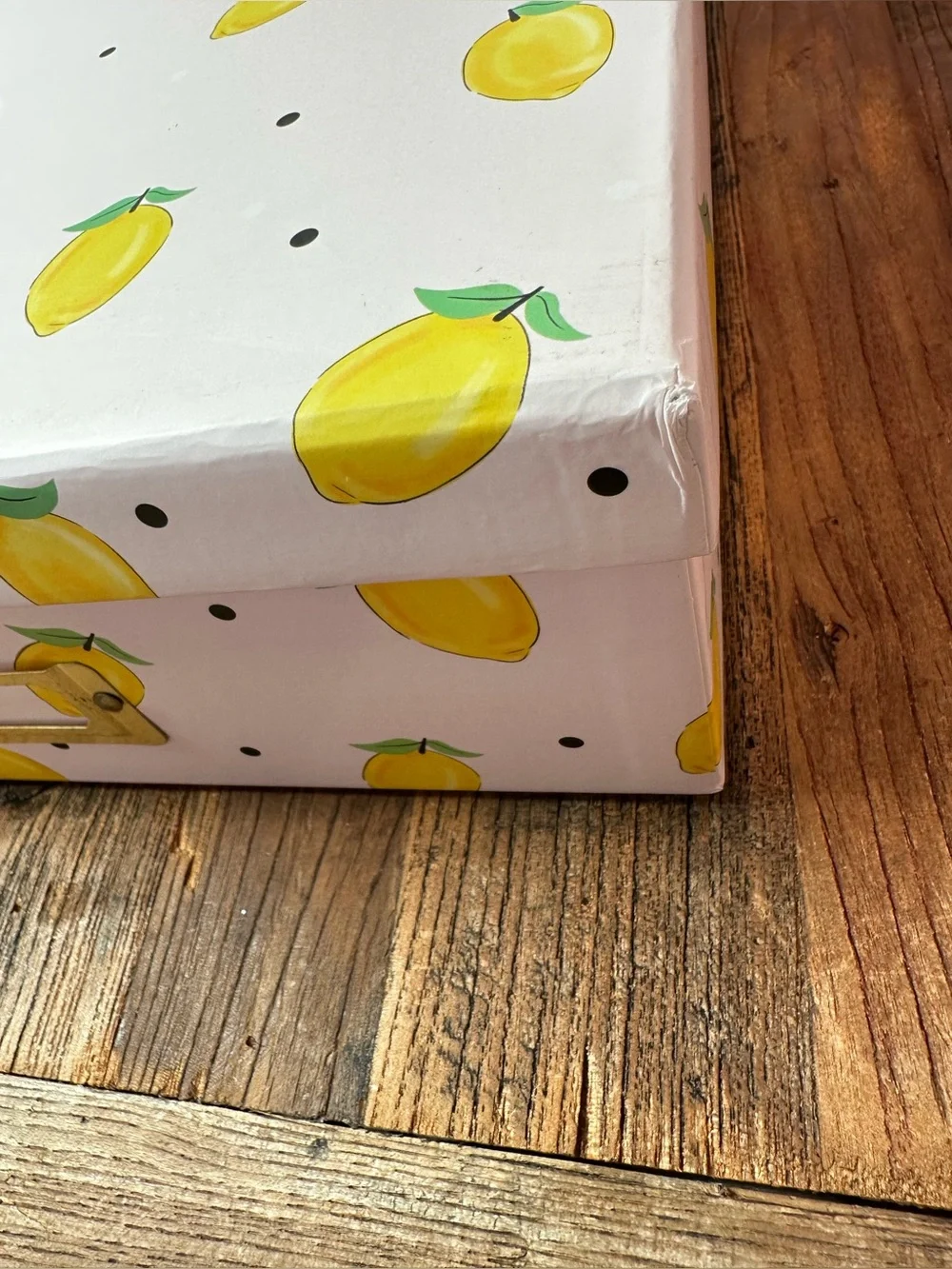 Lemon Pattern Decorative Storage Box - White and Yellow